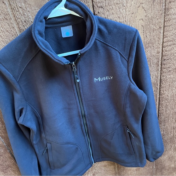NEW Musely Black Fleece Zip-up Jacket Size Large - Picture 2 of 9